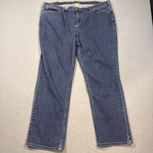 Duluth Trading Co Womens Size 18 Regular Bootcut‎ Jeans Blue Denim Stretch 36x29